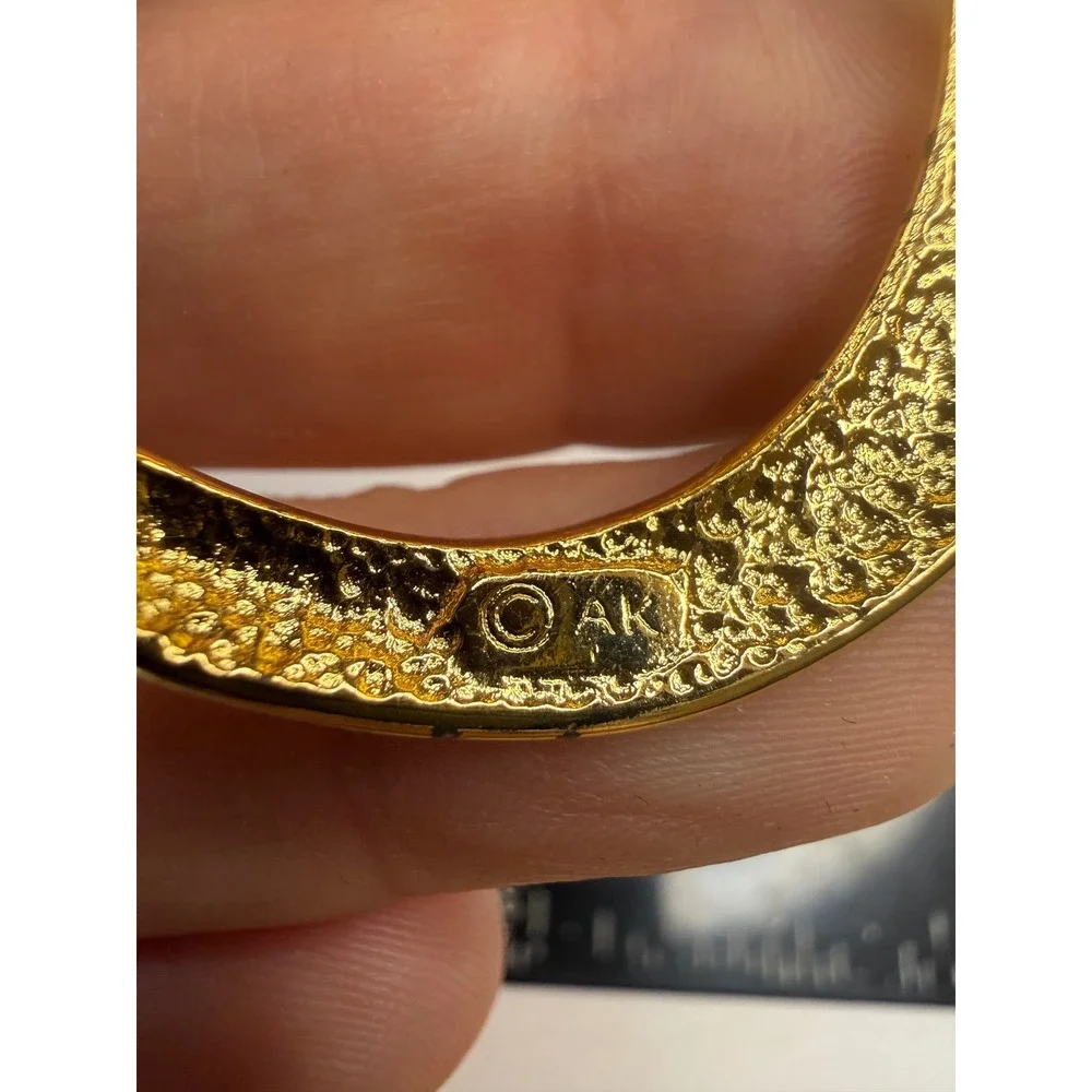 Anne Klein Gold Tone Initial C Brooch Monogram Letter Pin AK Logo Minimalist